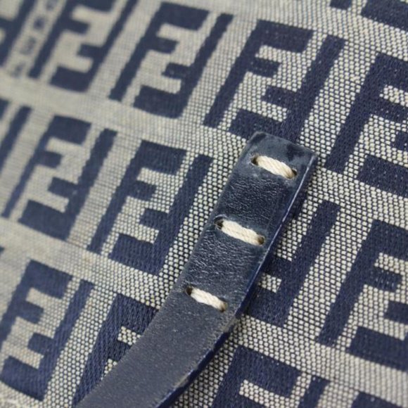 Fendi Navy x Grey Monogram FF Zucca Roll Shopper Tote Bag 60f414s - Picture 8 of 12